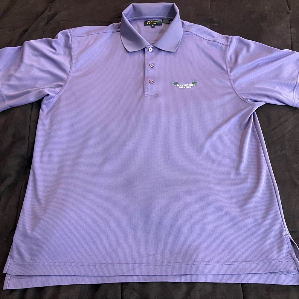 Monterey Club XL Lilac Purple Polo Shirt with Baywood Golf Club logo.